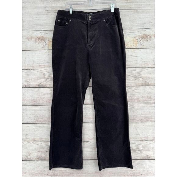 Chico's Corduroy Bistro Bootcut Pants Womens 2.5/14/L Black Stretch NEW - Picture 1 of 12